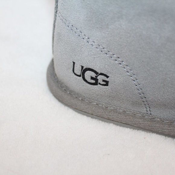 UGG KALLEN GRAY POM SUEDE SLIPPERS HOUSE‎ SHOES - Picture 4 of 8